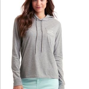 Vineyard Vines Classic Long Sleeve Gray Heather Whale Hoodie Tee [size XL] GUC